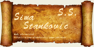 Sima Stanković vizit kartica